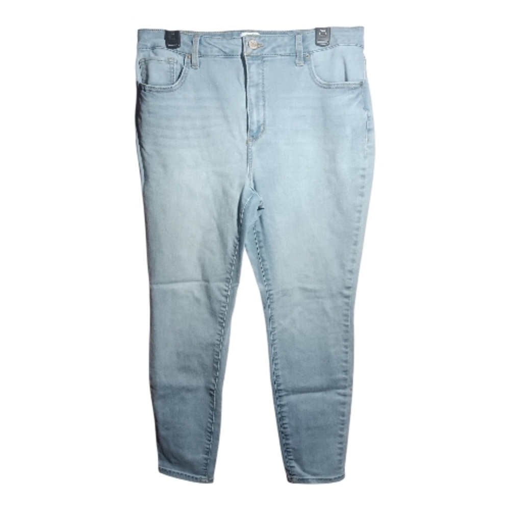 TIME and TRU Light Blue Wash Denim High Rise Skinny Jeans Size 14 Short